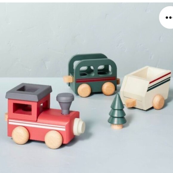 Hearth & Hand with Magnolia Wooden Train Playset Toy Set 4 NEW WITH TAG - Picture 4 of 6